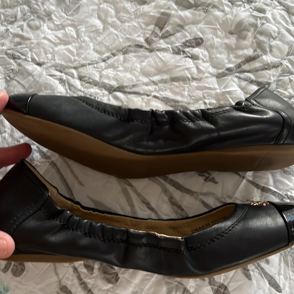Coach Black Leather Ballet Flats Size 8M - Picture 4 of 7